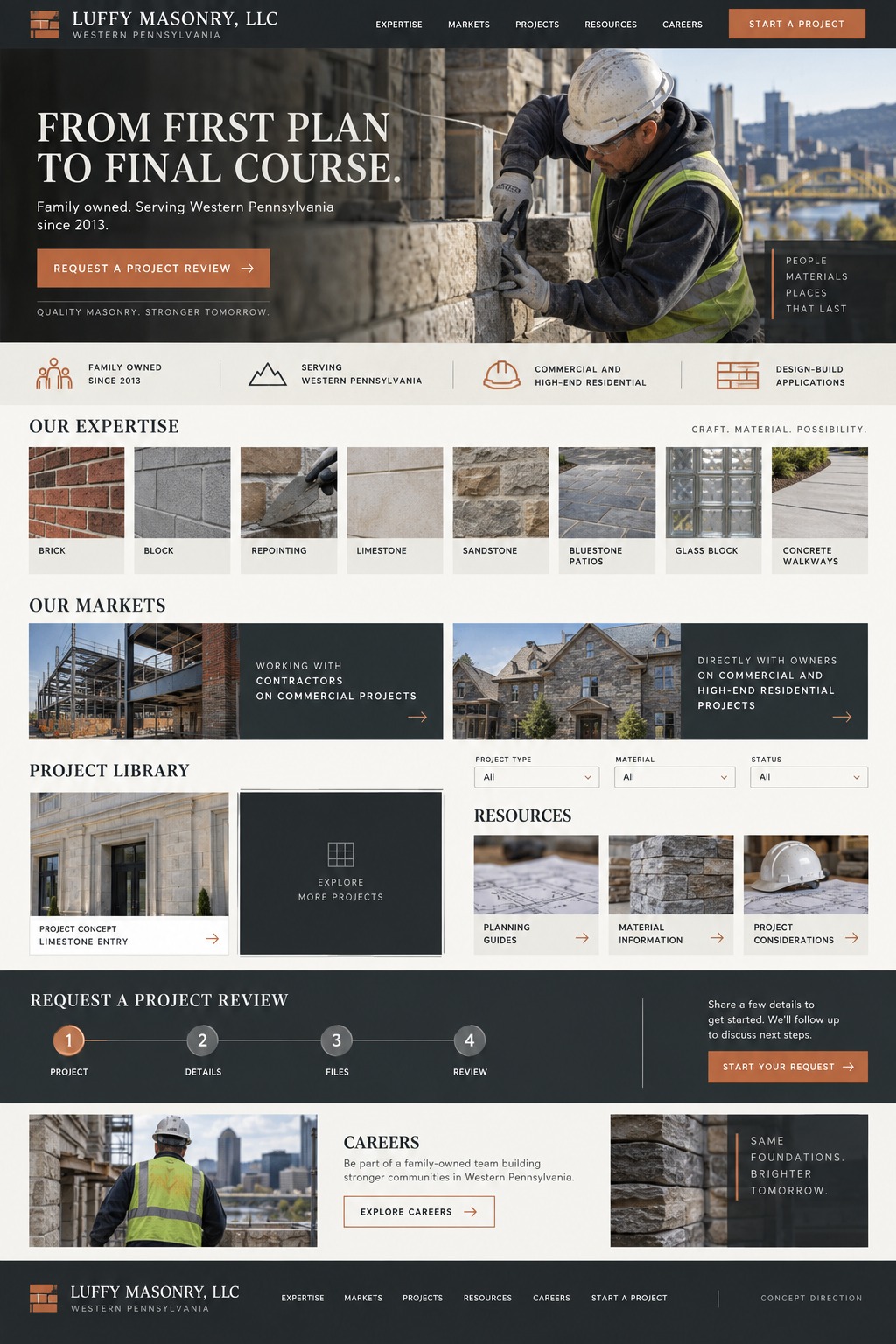 Luffy Masonry Large - Masonry Bid & Growth Platform homepage design concept